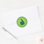 Duimen omhoog groene goedkeuring ronde sticker (Envelop)