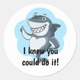 duimen omhoog haai leraar aanmoediging ronde sticker
