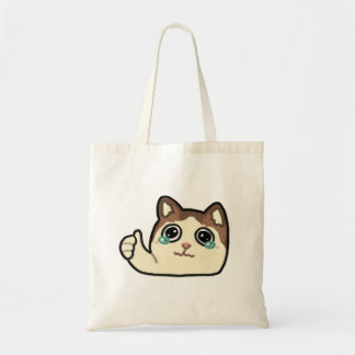 Duimen omhoog Huilende kat Tote Bag