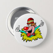 Duimen omhoog, leuke clown, ronde button 7,6 cm (Voorkant /achterkant)