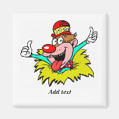 Duimen omhoog, leuke clown SJABLOON, Magneet (Voorkant)