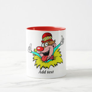 Duimen omhoog, leuke clown SJABLOON, Mok