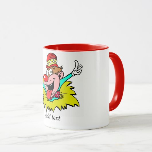 Duimen omhoog, leuke clown SJABLOON, Mok (Voorkant rechts)