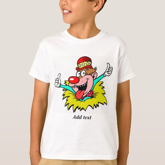 Duimen omhoog, leuke clown SJABLOON, T-shirt (Voorkant)