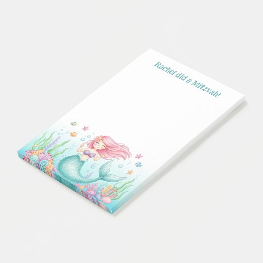 Duimen omhoog Mermaid Gepersonaliseerde Mitswa Post-it® Notes (Schuin)