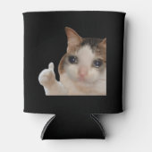 Duimen omhoog Ok Cat Meme Dubbelzijdig Zwart Blikjeskoeler (Voorkant)