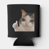 Duimen omhoog Ok Cat Meme Dubbelzijdig Zwart Blikjeskoeler (Achterkant)