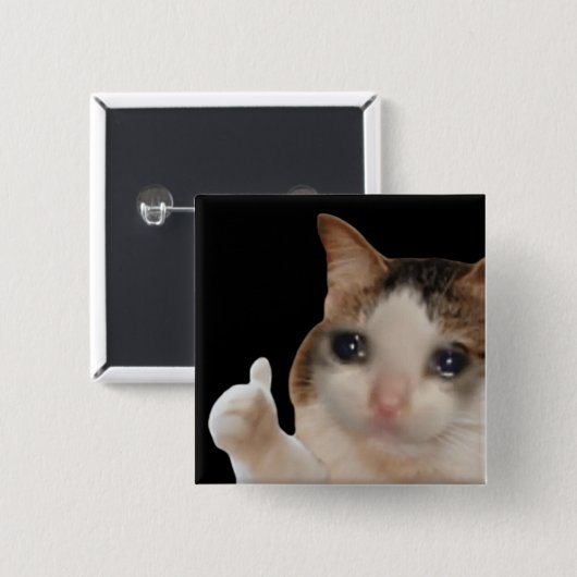Duimen omhoog Ok Cat Meme Pin Button (Voorkant /achterkant)