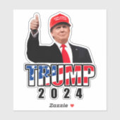Duimen omhoog Trump 2024 Venster Decal Bumperstick Sticker (Vel)
