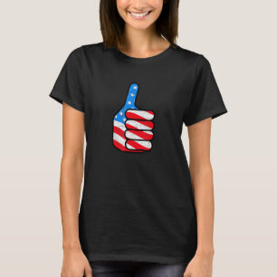 Duimen omhoog vierde 4 juli Patriottische VS vlag T-shirt