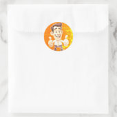 Duimen omhoog, vingers, zoals ronde sticker (Tas)