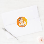 Duimen omhoog, vingers, zoals ronde sticker (Envelop)