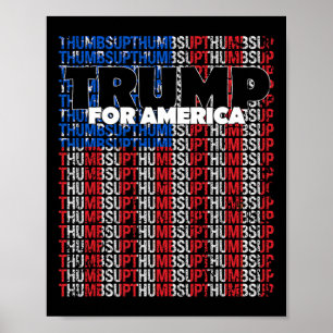 Duimen Omhoog Voor Amerika Vlag Republikeinse Trum Poster