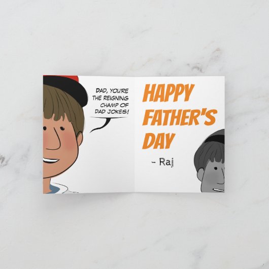 Duimen omhoog voor papa! Vaderdag Bedankkaart (Binnen)