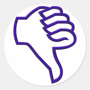 Duimen omlaag ronde sticker