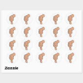 Duimen omlaag ronde sticker (Vel)