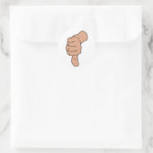 Duimen omlaag ronde sticker (Tas)