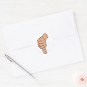 Duimen omlaag ronde sticker (Envelop)