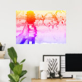 Duimen tot muziek (kleurrijke versie) poster (Thuiskantoor)