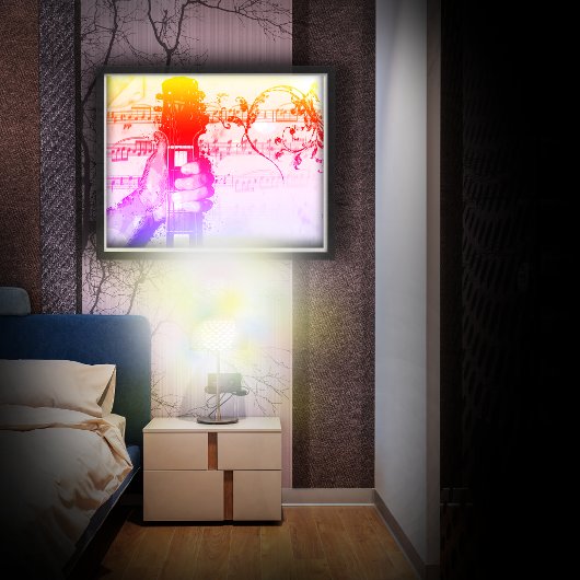 Duimen tot muziek (kleurrijke versie) poster