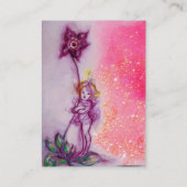 DUIMSTEEN, PAARSE BLOEM IN ROZE FUCHSIA SPRANKELS VISITEKAARTJE (Achterkant)