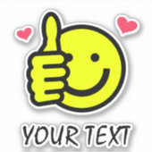 Duimt de aangepaste tekst van het glimlach omhoog sticker (Voorkant)