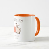 Duimt de Emoji. Handgetrokken. Sjabloon Mok (Voorkant rechts)