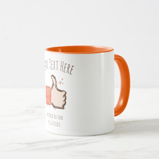 Duimt de Emoji. Handgetrokken. Sjabloon Mok (Voorkant rechts)