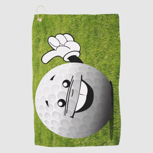 Duimt Golf Ball op Golfhanddoek (Voorkant)