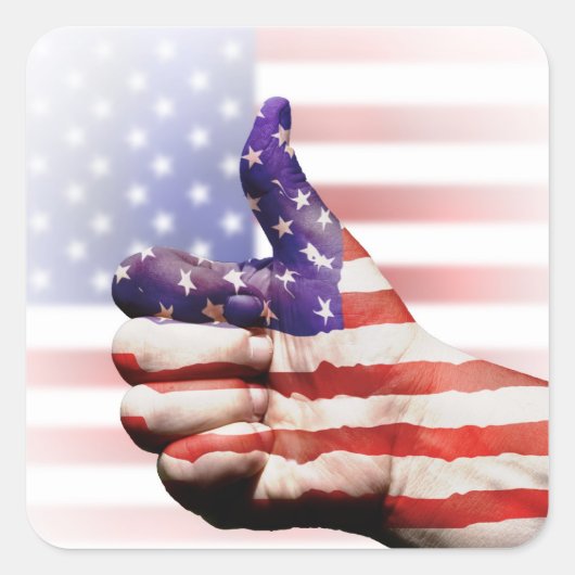 Duimt naar de VS! Vierkante Sticker (Voorkant)