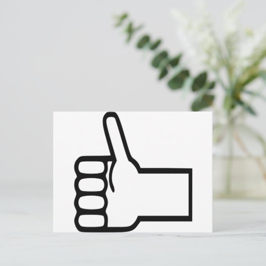 Duimt omhoog briefkaart (Staand voorkant)