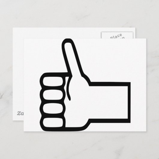 Duimt omhoog briefkaart (Voorkant / Achterkant)