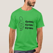 Duimt omhoog en Cymru driemaal T-shirt (Voorkant)