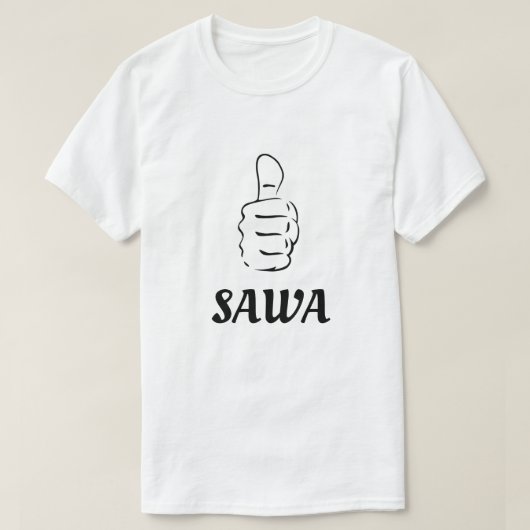 Duimt omhoog en oké in Swahili (sawa) T-shirt (Design voorkant)