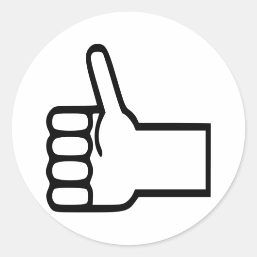 Duimt omhoog ronde sticker (Voorkant)