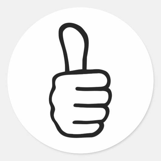 Duimt omhoog ronde sticker (Voorkant)