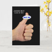 Duimt omhoog voor afstuderen kaart (Gele Bloem)