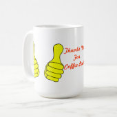Duimt omhoog voor koffie Break Mok Sjabloon (Voorkant links)
