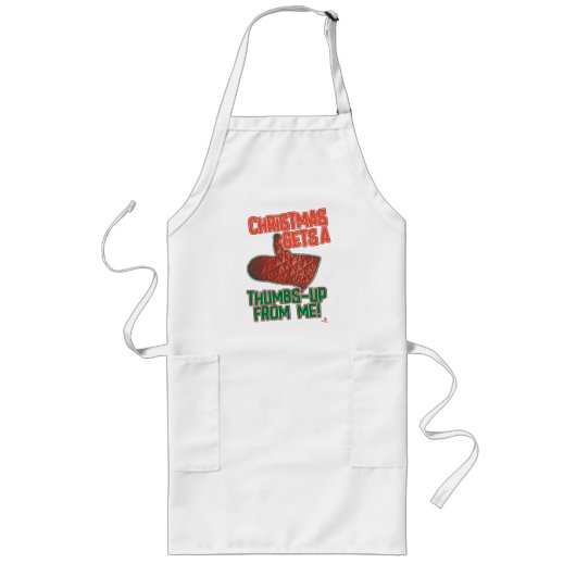 duimt Oven Mitt Kerstslogan Joy op Lang Schort (Voorkant)