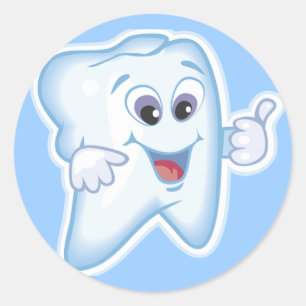 Duimt voor tandheelkundige hygiëne! ronde sticker