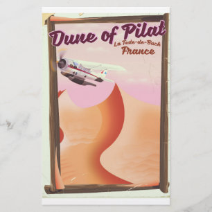 Duin van Pilat, Dunes vintage Frankrijk reisposter Briefpapier