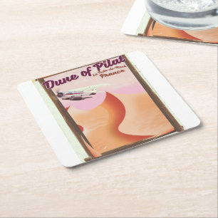 Duin van Pilat, Dunes vintage Frankrijk reisposter Kartonnen Onderzetters
