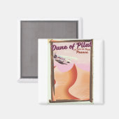 Duin van Pilat, Dunes vintage Frankrijk reisposter Magneet (Voorkant / Achterkant)