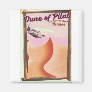 Duin van Pilat, Dunes vintage Frankrijk reisposter Magneet