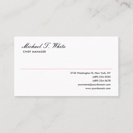 Duin White Modern Minimal Professional Visitekaartje (Voorkant)