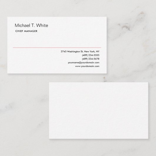 Duin White Modern Minimal Professional Visitekaartje (Voorkant / Achterkant)