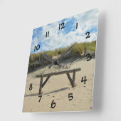 Duinen en houten hek - vierkante klok (Hoek)