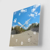 Duinen met blauwe lucht - vierkante klok (Hoek)