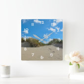 Duinen met blauwe lucht - vierkante klok (Huis)