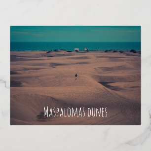 Duinen van Maspalomas, Canarische Eilanden Folie Feestdagen Briefkaart